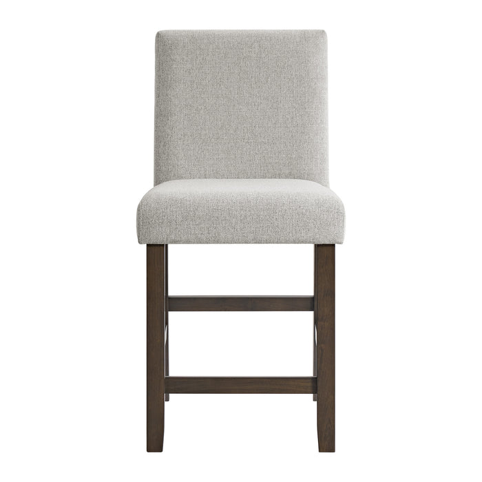 Seneca Counter Side Chair with Grey Fabric in Brown (2 Per Carton) - Vida Furniture (Laredo,TX)