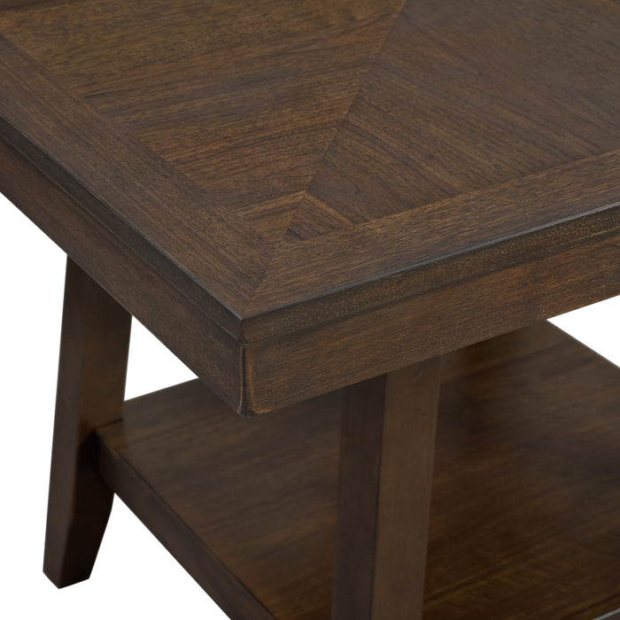 Seneca Square Counter Table with Lazy Susan in Brown - Vida Furniture (Laredo,TX)