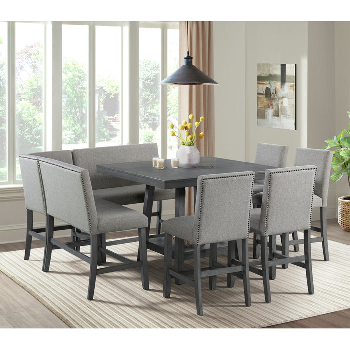 Seneca Counter Height Dining Set in Brown-Table and Four Chairs - Vida Furniture (Laredo,TX)