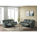 Sorrento Motion Loveseat with Console in FB367 Charcoal - Vida Furniture (Laredo,TX)