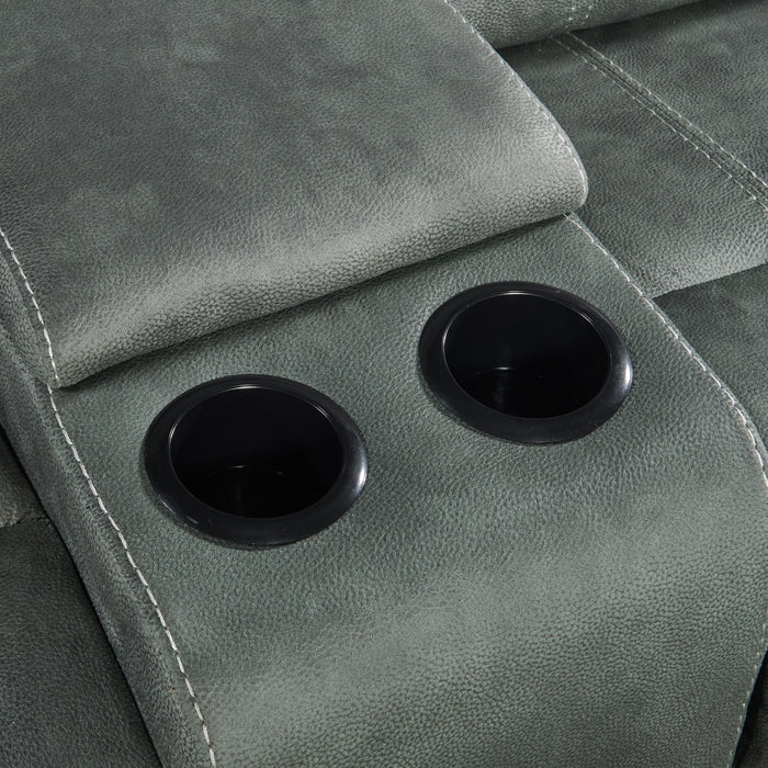 Sorrento 3PC Living Room Set in FB367 Charcoal-Sofa, Loveseat & Recliner - Vida Furniture (Laredo,TX)