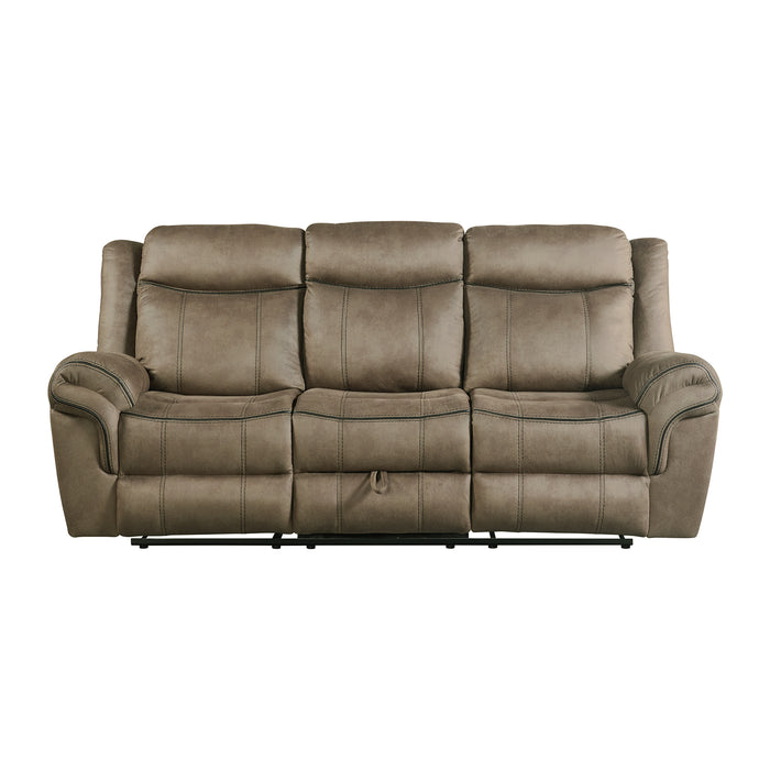 Sorrento Motion Sofa with Dropdown in T101 Brown - Vida Furniture (Laredo,TX)