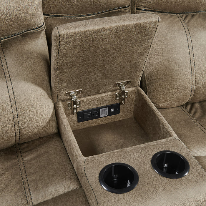 Sorrento 3PC Living Room Set in T101 Brown-Sofa, Loveseat & Recliner - Vida Furniture (Laredo,TX)