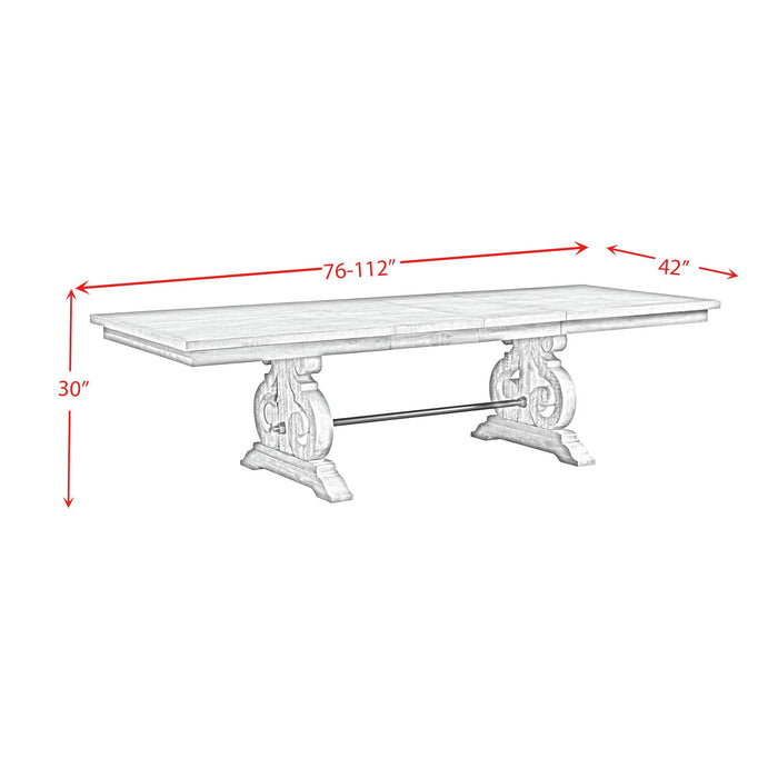 Stone Dining 6PC Set- Table, 4 Side Chairs, & Pew Bench - Vida Furniture (Laredo,TX)