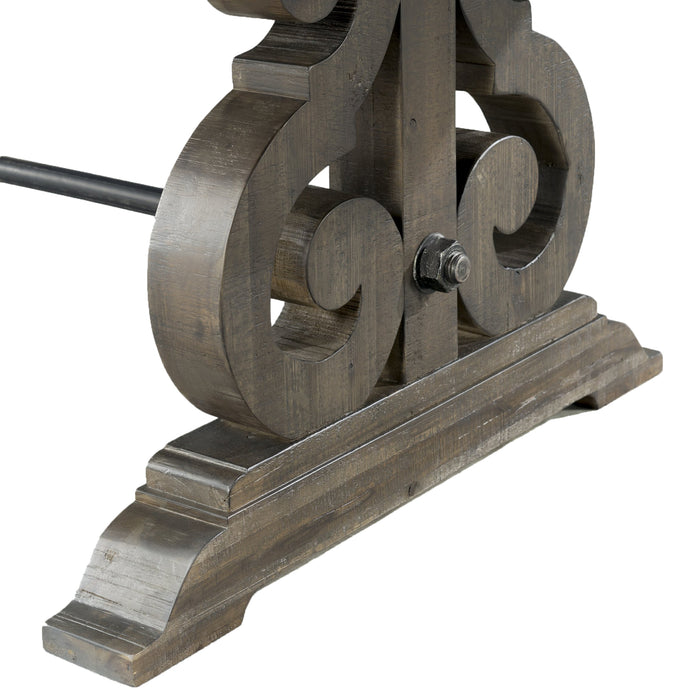 Stone Dining 6PC Set- Table, 4 Side Chairs, & Pew Bench - Vida Furniture (Laredo,TX)