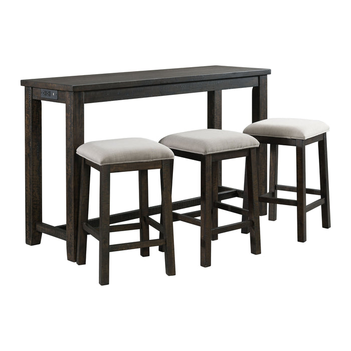 Stone Occasional Bar Table Single Pack (Table + Three Stools) - Vida Furniture (Laredo,TX)