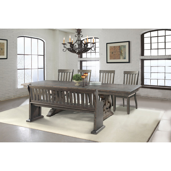 Stone Dining 6PC Set- Table, 4 Side Chairs, & Pew Bench - Vida Furniture (Laredo,TX)