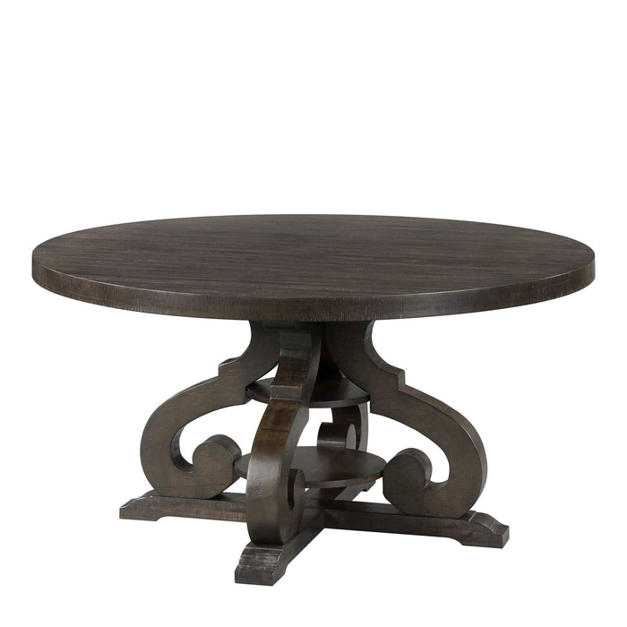 Stone Round Dining Table W/PU Base - Vida Furniture (Laredo,TX)