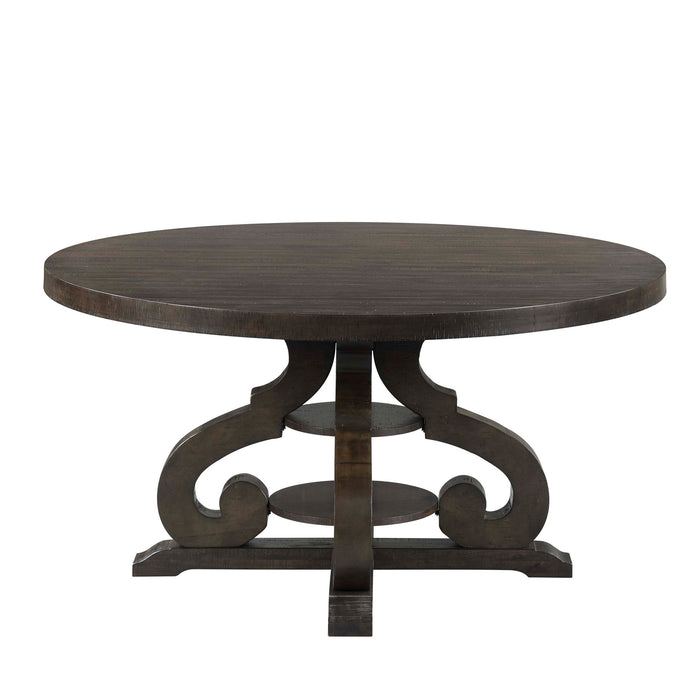 Stone Round Dining Table W/PU Base - Vida Furniture (Laredo,TX)