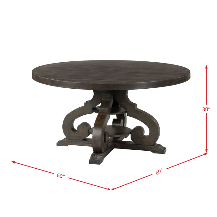 Stone Round Dining Table W/PU Base - Vida Furniture (Laredo,TX)