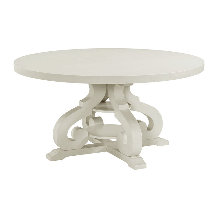Stone Round Dining Table W/PU Base - Vida Furniture (Laredo,TX)