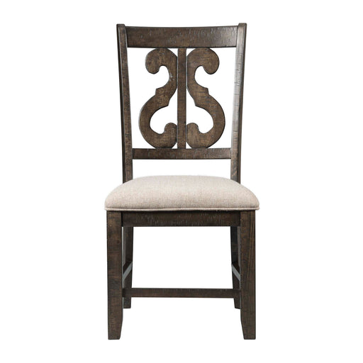 Stone Wooden Swirl Back Side Chair (2 Per Pack) - Vida Furniture (Laredo,TX)