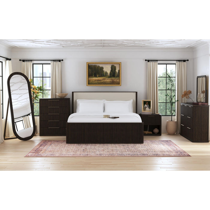 Sylvie UPH Bed with White Fabric - Vida Furniture (Laredo,TX)