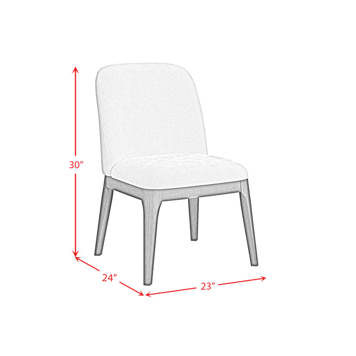 Sylvie Dining Side Chair with White Fabric in Dark Brown (2 Per Carton) - Vida Furniture (Laredo,TX)
