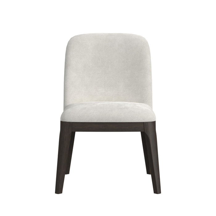 Sylvie Dining Side Chair with White Fabric in Dark Brown (2 Per Carton) - Vida Furniture (Laredo,TX)