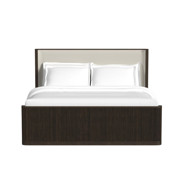 Sylvie UPH Bed with White Fabric - Vida Furniture (Laredo,TX)