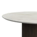Sylvie Round Dining Table with White Faux Marble Top in Dark Brown - Vida Furniture (Laredo,TX)