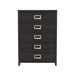 Tobias 5-Drawer Chest in Black - Vida Furniture (Laredo,TX)