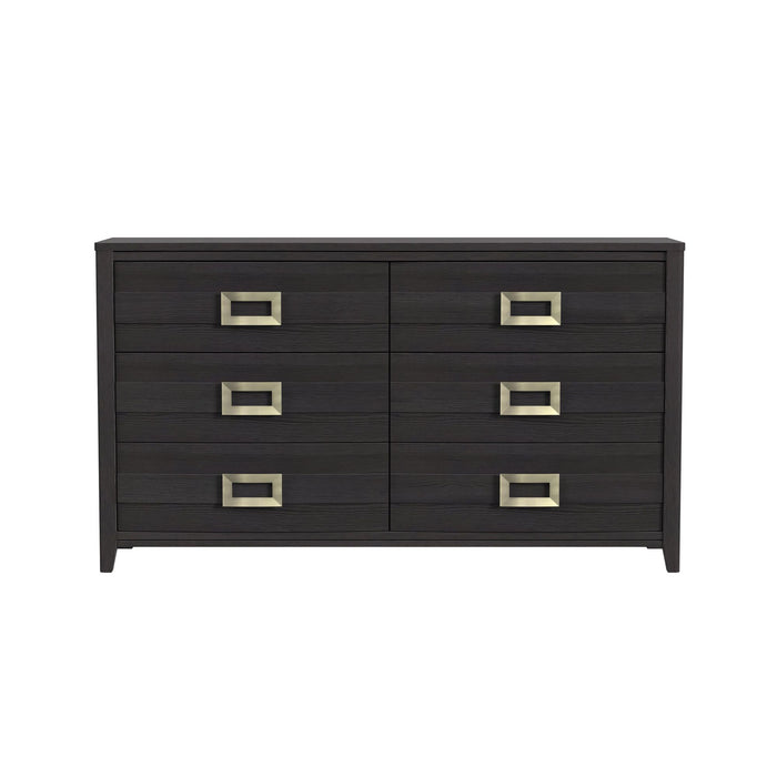 Tobias 6-Drawer Dresser in Black - Vida Furniture (Laredo,TX)