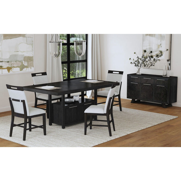 Transcend Counter Height Dining Set in Charcoal-Table and Four Chairs - Vida Furniture (Laredo,TX)
