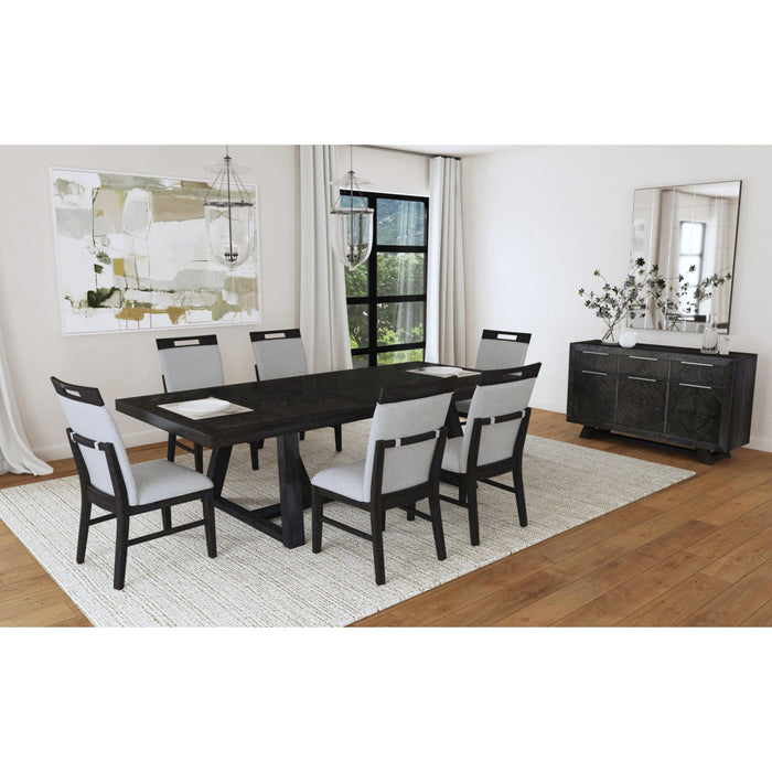Transcend Standard Height Dining Set in Charcoal-Table and Four Chairs - Vida Furniture (Laredo,TX)