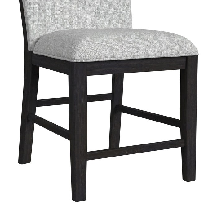 Transcend Counter Side Chair with Light Grey Fabric in Charcoal (2 Per Carton) - Vida Furniture (Laredo,TX)