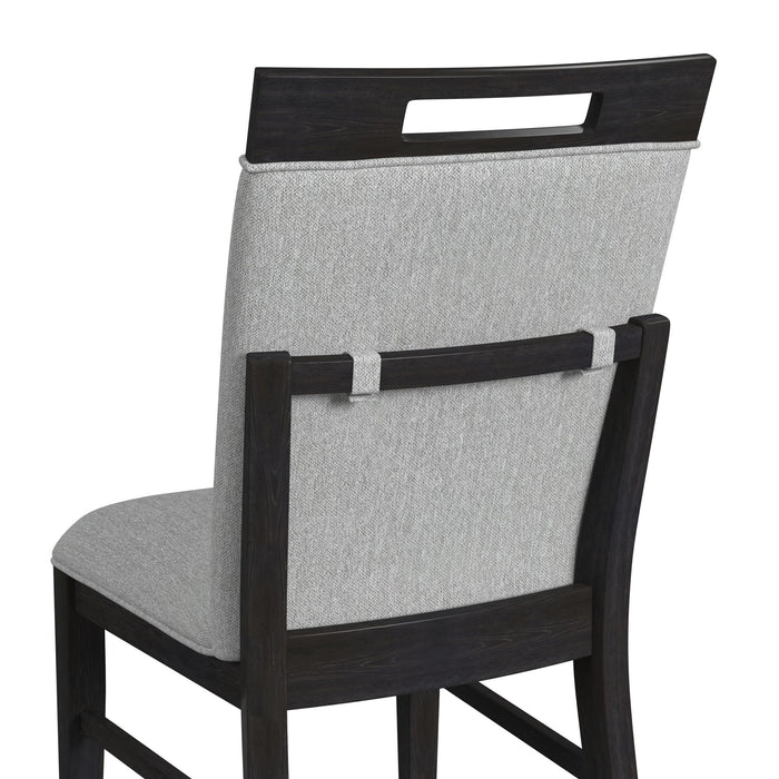 Transcend Dining Side Chair with Light Grey Fabric in Charcoal (2 Per Carton) - Vida Furniture (Laredo,TX)
