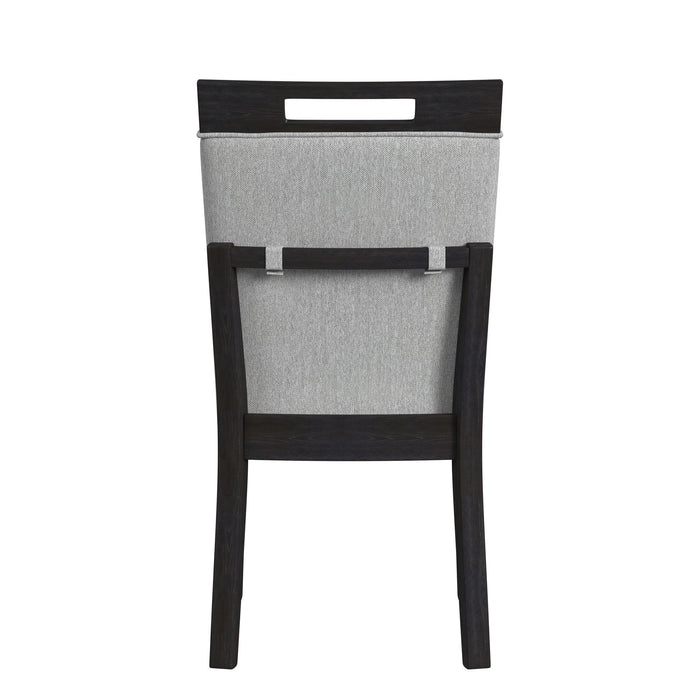 Transcend Dining Side Chair with Light Grey Fabric in Charcoal (2 Per Carton) - Vida Furniture (Laredo,TX)