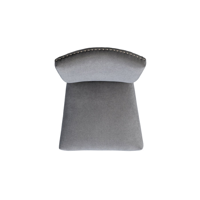 Tuscany Dining Linen Nailhead Side Chair (2 Per Pack) - Charcoal