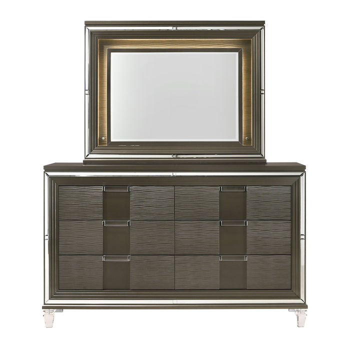 Twenty Nine 6-Drawer Dresser w/ Mood Lighting Mirror - Vida Furniture (Laredo,TX)