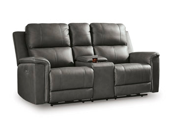 Bleckley Power Reclining Loveseat with Console - Vida Furniture (Laredo,TX)
