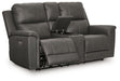 Bleckley Power Reclining Loveseat with Console - Vida Furniture (Laredo,TX)
