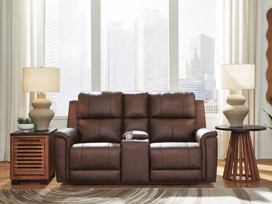 Bleckley Power Reclining Loveseat with Console - Vida Furniture (Laredo,TX)