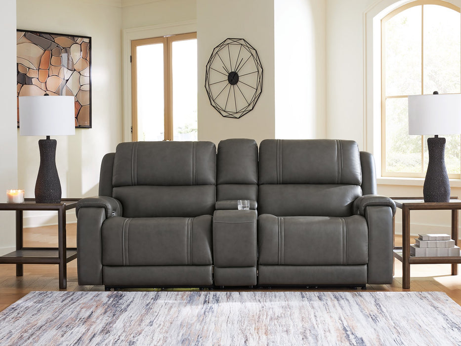5Z - Pittson Power Reclining Sectional Loveseat with Console - Vida Furniture (Laredo,TX)