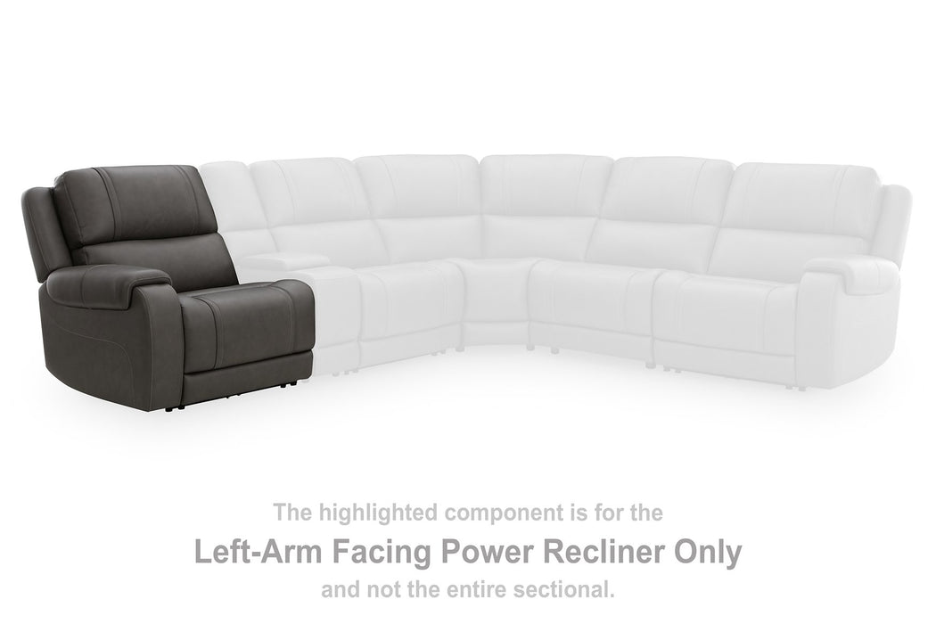 5Z - Pittson Power Reclining Sectional Loveseat with Console - Vida Furniture (Laredo,TX)