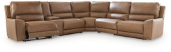 DeepWakes Reclining Sectional with Storage Console - Vida Furniture (Laredo,TX)