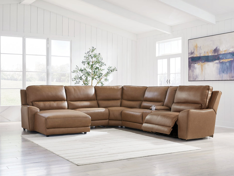 DeepWakes Power Reclining Sectional with Chaise - Vida Furniture (Laredo,TX)