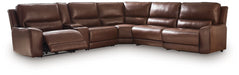DeepWakes Reclining Sectional with Storage Console - Vida Furniture (Laredo,TX)