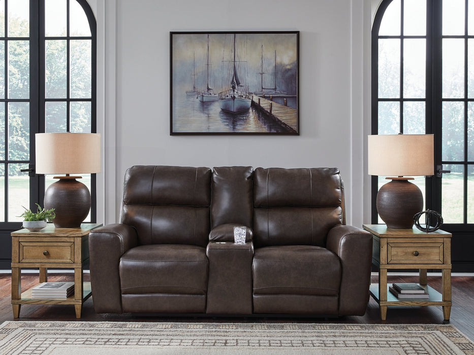 Crossplex Power Reclining Loveseat with Console - Vida Furniture (Laredo,TX)