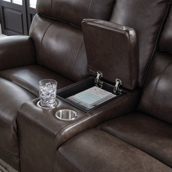 Crossplex Power Reclining Loveseat with Console - Vida Furniture (Laredo,TX)