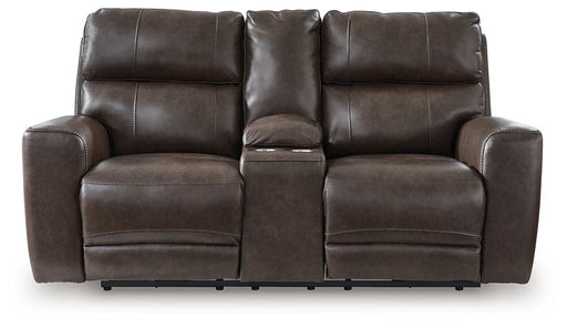 Crossplex Power Reclining Loveseat with Console - Vida Furniture (Laredo,TX)