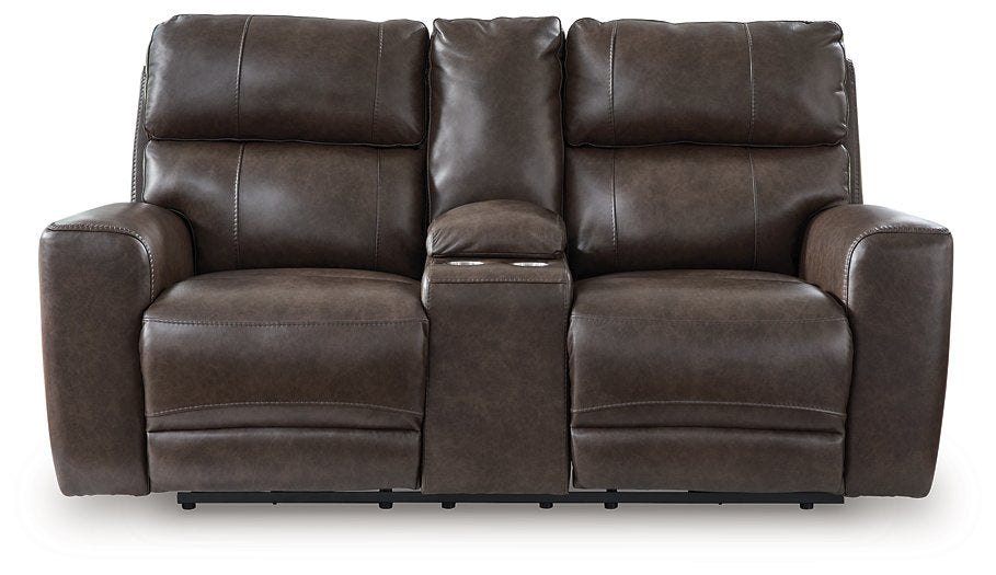 Crossplex Power Reclining Loveseat with Console - Vida Furniture (Laredo,TX)