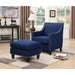 Erica 497 Ottoman W/Chrome Nail Heirloom Blue (ISTA 3) - Vida Furniture (Laredo,TX)