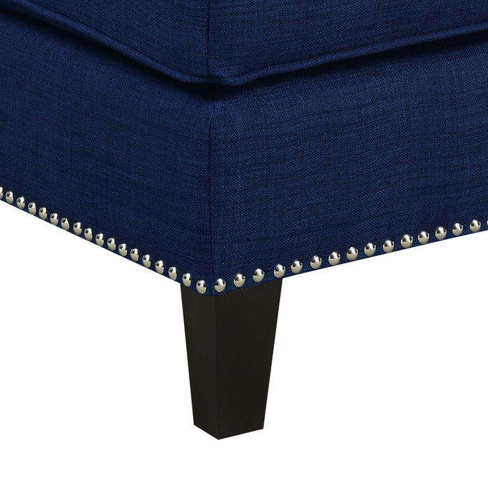 Erica 497 Ottoman W/Chrome Nail Heirloom Blue (ISTA 3) - Vida Furniture (Laredo,TX)