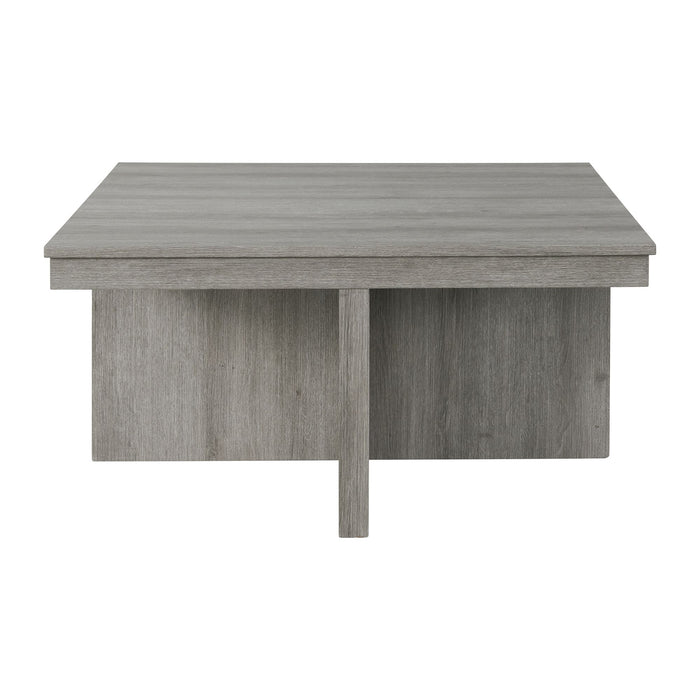Uster Coffee Table W/Four storage Stools Grey - Vida Furniture (Laredo,TX)