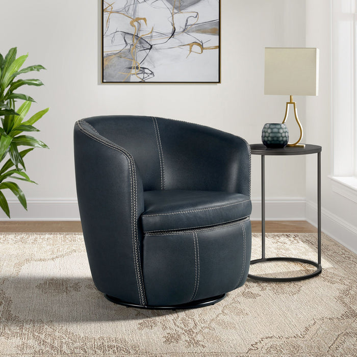 Vito Swivel Chair in Pebble Navy - Vida Furniture (Laredo,TX)