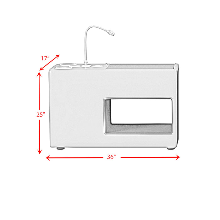 Valari Nightstand with Electronic Features in Grey PU - Vida Furniture (Laredo,TX)