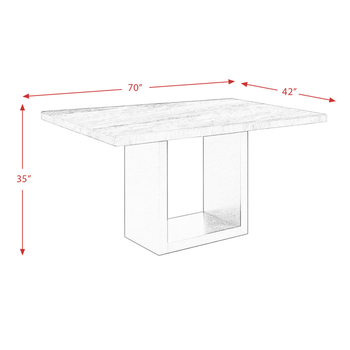 Valentino White Counter Height Dining Table - Vida Furniture (Laredo,TX)