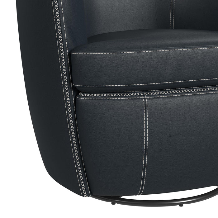 Vito Swivel Chair in Pebble Navy - Vida Furniture (Laredo,TX)