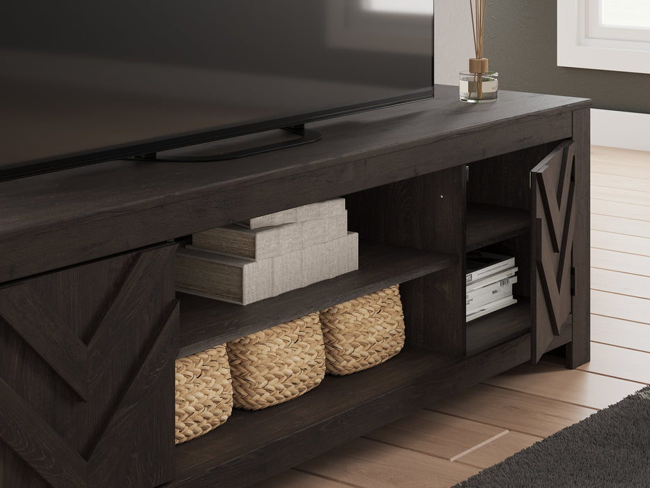 Cayboni 71" TV Stand with Electric Fireplace - Vida Furniture (Laredo,TX)